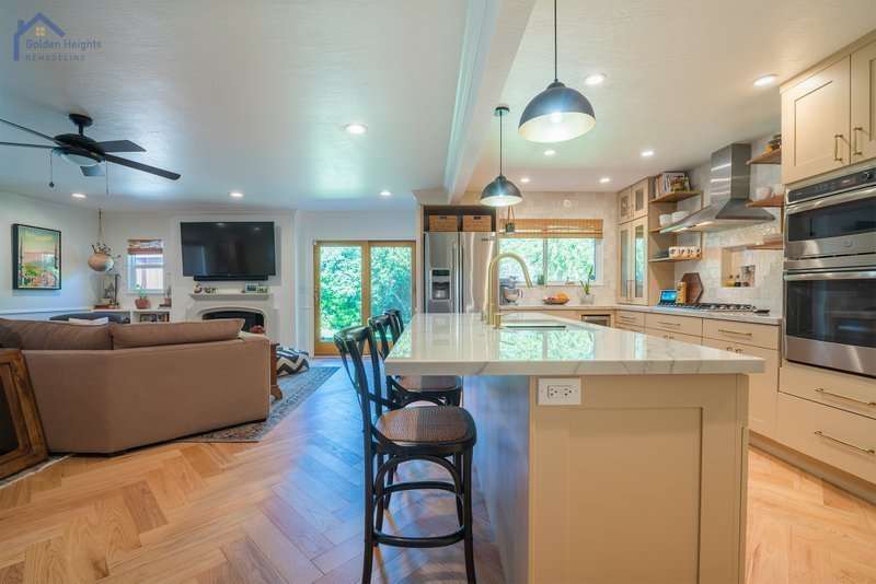 Living room with kitchen