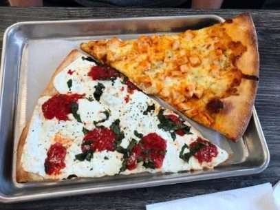 Slice House concord margarita and buffalo pizza