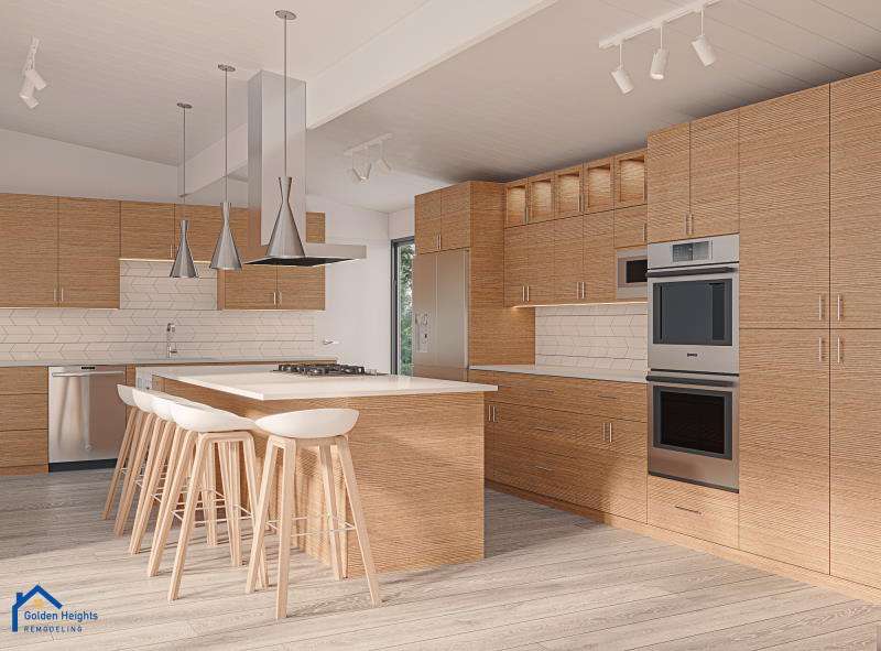 Wooden kitchen interior