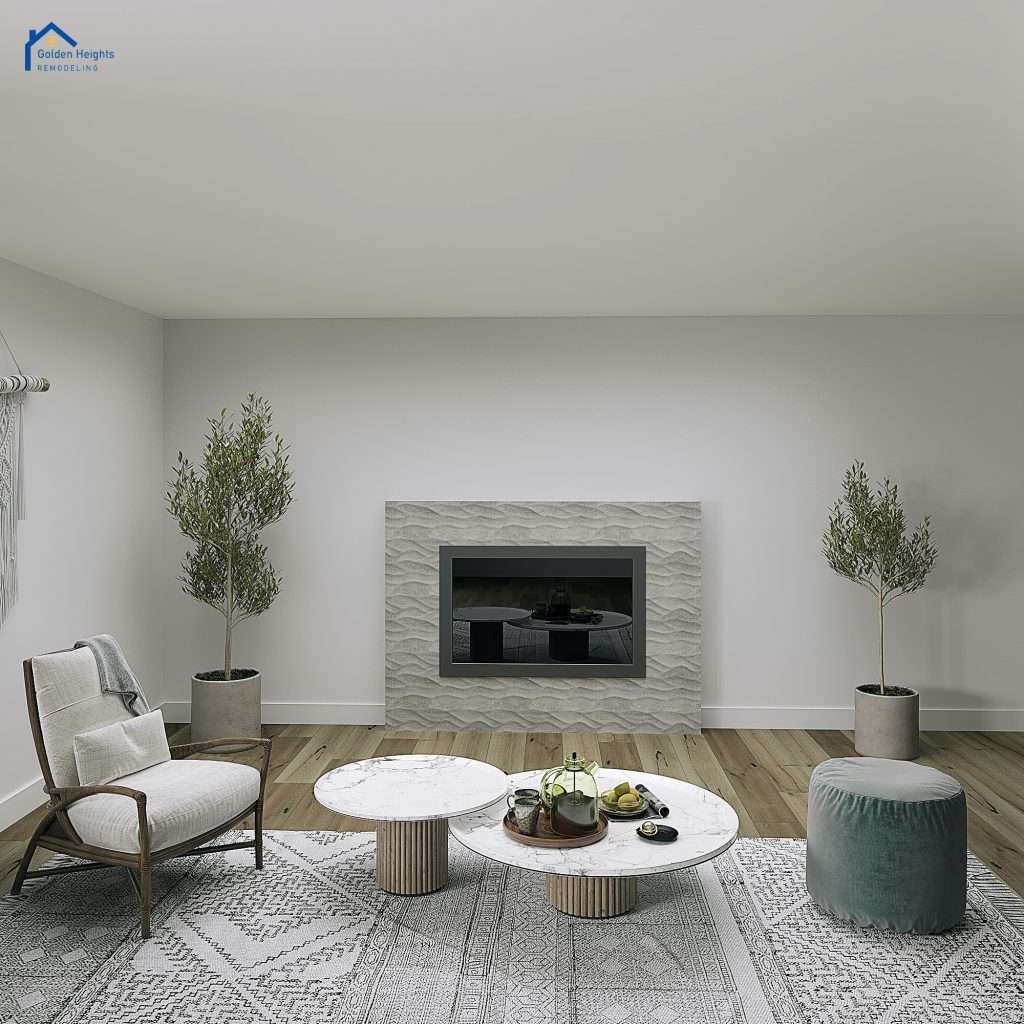 Living Room Interior with Wood Floor